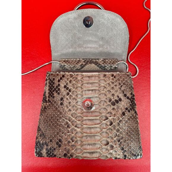 Little Liffner Embossed Small Gray Crossbody Shoulder Bag Made In Italy - Picture 12 of 16